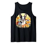 Photo Gallery carino boston terrier primavera fiore giardino colorato c canotta Photo Gallery carino boston terrier primavera fiore giardino colorato c canotta