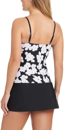 ELLEN TRACY Womens 2 Piece Lightweight Tankini Swimsuit Set2