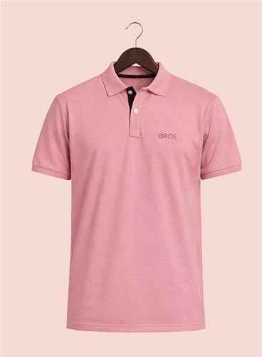 Image of 3BROS Men's Cotton Blend Half Sleeve Regular fit Comfortable Polo Neck T-Shirt (Pack of 1)