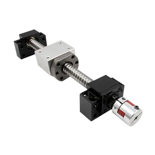 Metal Ball Screw nut 1 Set 16mm Ball Screw SFU1605 with 5mm Pitch Single Ball Nut + Bearings for CNC(450mm)