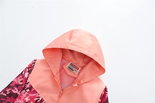 Toddler Boys Girls Jacket Windproof Zipper Print Hooded Raincoat Fall Casual Loose Outerwear with Pocket2