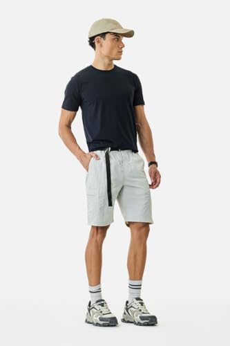 Image of SNITCH Men Casual Shorts | Regular Fit Mid Rise Solid Design | Lightweight 100% Nylon with Smooth Texture & Utility Pockets for Summer & Casual Wear