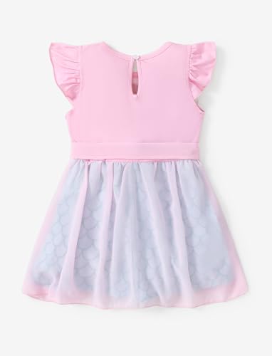 Image of Disney Princess Frozen Elsa Minnie Mouse Stitch Toddler Girl Romper With Skirt Overlay Summer Jumpsuit with Bow 2-6 Years