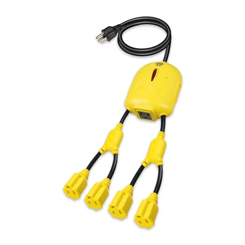 OSKOS Multitoma Extensión con 5 Salidas en Forma de Robot y Cable de 0.91 m, Adaptador con Tierra, 15A/1875W, Certificado UL