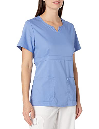 Landau Women's 2 Pocket, Contemporary Slim Fit Luxe Soft Stretch Fabric Medical Scrub Top 9062, Ceil, Xxx-Large #TOP26