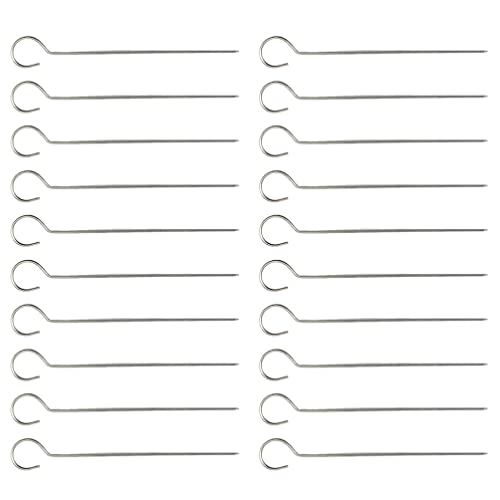 Angoily 50pcs Stainless Steel Goose Tail Needle Grilling Skewers Skewer for Vegetables Meat Skewers Stainless Steel Skewers BBQ Skewers Skewer for BBQ Stainless Steel Barbecue Bar