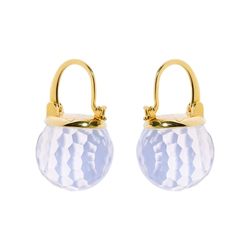 Image of Crystal Earrings for Women, Sparkly Austrian Crystal Disco Ball Earrings, 18K Gold Plated Post Drop Earrings with Colorful Spheres, Hypoallergenic & Lightweight, Ideal Gift for Her