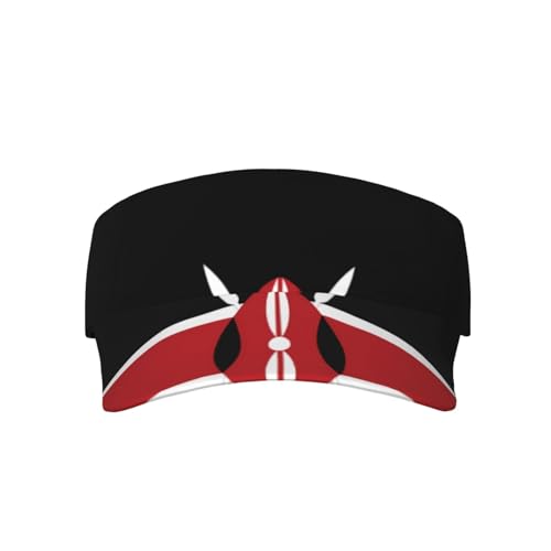 Qwvbn Drapeau du Kenya Casquette de protection UV pour randonnée, golf, tennis, activités de plein air pour femme et homme Noir