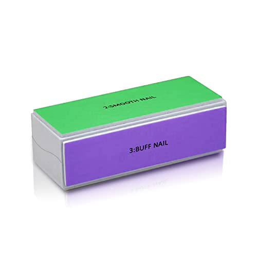 MAJESTIQUE Professional 4 Ways Manicure Pedicure Emery Board Nail Art Care Shiny Block Buffer Sanding Files Colourful Tool