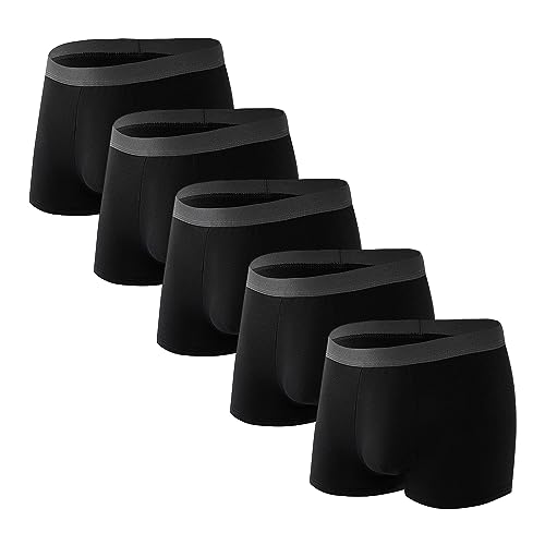 Mens Underwear Bamboo Viscose Boxer Briefs for Men 5 pack, Tagless, Soft and Breathable Men Underwear Multipack