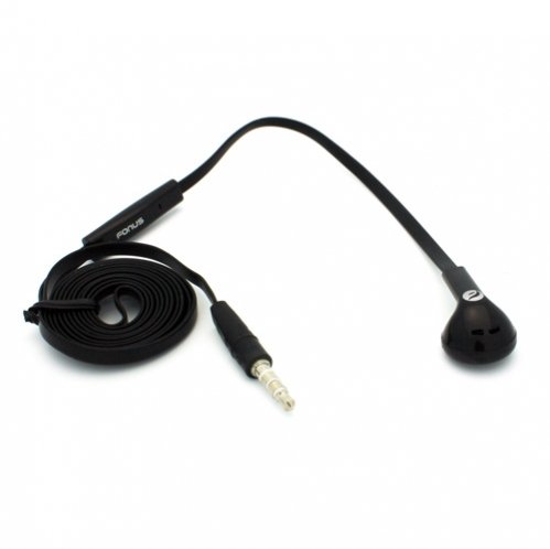Flat Cable Black Handsfree Mono Headset Single Earphone Earbud Microphone For Net10 / Straight Talk / Tracfone Motorola Ex124G - Motorola Defy Xt - Motorola Moto G / Moto X - Alcatel One Touch Sonic Lte - Lg 800G / 840G - Lg 511C #TOP3
