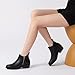 Athlefit Women's Ankle Boots Chunky Low Heel Black Short Boots Comfortable Round Toe Winter Dress Booties Size 8