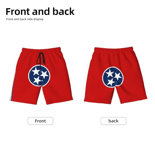 Tennessee State Flag Youth Beach Pants, Soft and Breathable, with Drawstring Waist, Suitable for Sports and Leisure.2