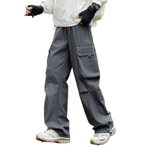 Pantalon cargo coupe ample homme large jambe droite décontracté