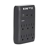 Eaton Tripp Lite SK60CB Wall Surge Protector Power Strip & USB Wall Charger, 6-Outlet Extender, 1 USB-C + 2 USB Ports, 1080 Joules, Multi-Plug Outlet Splitter, Black, Lifetime Manufacturer's Warranty