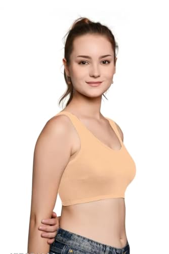 Image of Girls Cotton Sports Bra, Non-Padded, Full Coverage, Regular Broad Strap, Pack of 3, Training Bra for Gym Yoga Workout