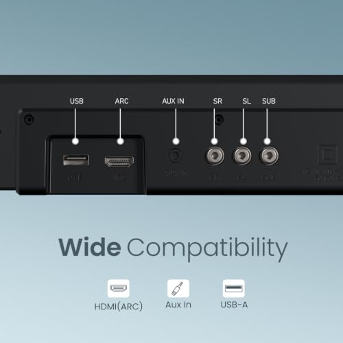 Image of Portronics 150W Pure Sound Pro X2 5.1 Channel Home Theatre with Deep Base Wired Subwoofer, Dual Satellite Speakers, Bluetooth 5.3, HDMI ARC, Optical, USB, AUX, Multiple EQ Modes, Remote (Black)