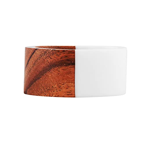 Napkin Rings Set Of 12, Dual Napkin Holders, Serviette Rings Bulk For Party Decoration, Dinning Table, Everyday, Family Gatherings - A Great Tabletop Décor - Brown White #TOP6