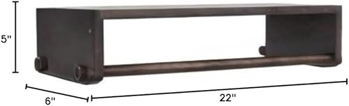 Miniatura 3 de Creative Co-Op Estante de pared de madera de mango con varilla, acabado espresso