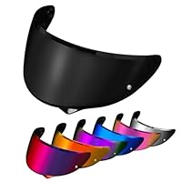 PSLER Helm Visier für HJC HJ-34P C10 - Verspiegelt Helmvisier Getöntes Visier Motorradhelm Zubehör Ersatz(Dunkelschwarz)
