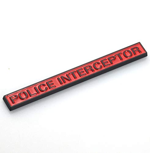 Image of EmbRoom Police Interceptor Emblem, 3D Emblems Trunk Nameplate Badge Sticker Decal Replacement for Explorer (1pcs Red)