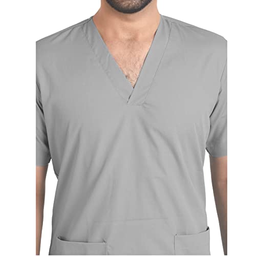 Image of TrendyUniform Unisex Regular Fit Polyester Cotton Scrub Suit for Componder| V-Neck Top and Drawstring Pant |Half Sleeves Hospital Uniform for Doctors, Nurses and Dentist, OT
