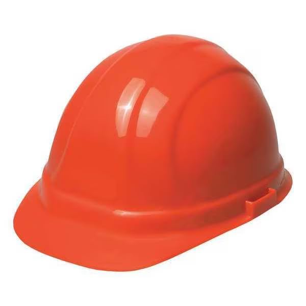 Hard Hat, Polyethylene, 6 Point Ratchet, Type 1, Class E, Orange, Mfr: 19953-A