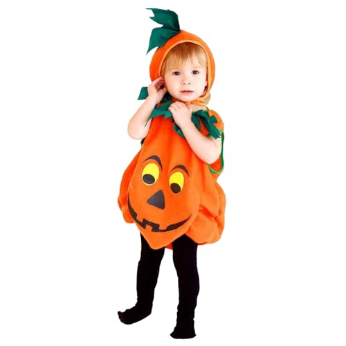 ハロウィン コスプレ かぼちゃ 仮装 可愛い ベビー服 ロンパース 小悪魔 着ぐるみ 子供 カボチャ 衣装 赤ちゃん カバーオール 男の子 女の子 パンプキン 変装 新生児服 秋冬 コスチューム 幼児服 お遊戯会 イベント 撮影 写真(オレンジ,80)