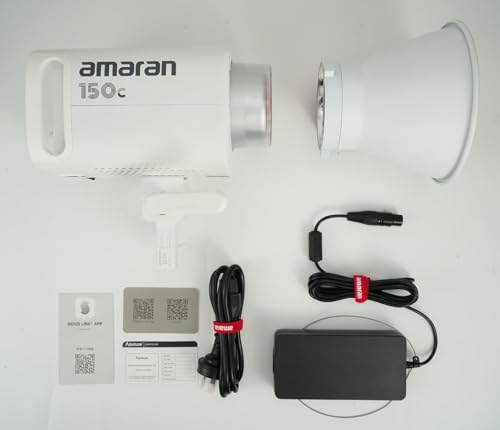 Aputure Amaran 150c COB Video Light,RGBWW 150W,2,500K to 7,500K CCT with G/M Adjustment,15,610 lux @ 1m with Hyper Reflector,APP Control (White) - Image 4