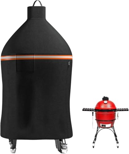 EVRBUL Outdoor Charcoal Grill Cover Heavy Duty 420D BBQ Barbecue Protection Cover with Windproof Buckle & Ventilation Hole Compatible with Kamado Joe 18-inch Classic Ceramic Charcoal Grill and Smoker