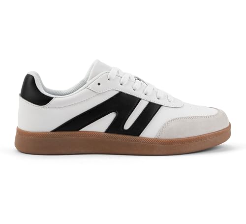 LUCKY STEP Men's Retro Fashion Sneakers Low Top Comfort Trainers Casual Lightweight Classic Walking Shoes