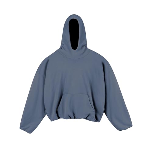 Men's Fleece Cropped Sweatshirts with Hood Fashion Long Sleeve Going Out Hoodies Outdoor Hiking Pullover Streetwear