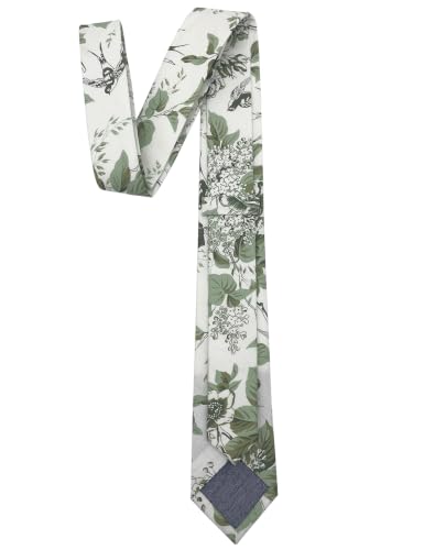 Image of Kebocis Mens Skinny Cotton Floral Tie for Men