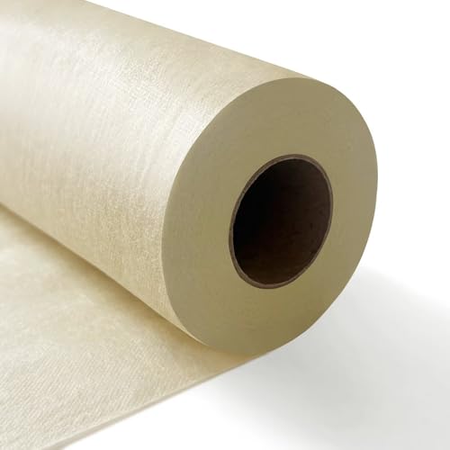 Chemin de Table en Non-tissé, Ruban de Table, Nappe décorative, Polyvalent,0.3 × 25M, 30g/㎡, Couleur crème, pour Mariages, Anniversaire, Fêtes,...