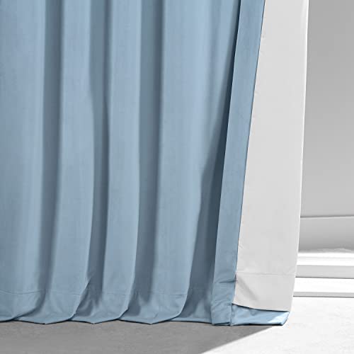 Image of HPD Half Price Drapes Signature Plush Velvet Blackout Curtains for Bedroom (1 Panel), 50W X 96L Hotel Black Out Curtains for Living Room, Thermal Insulated Blackout Curtains for Windows, Starry Blue