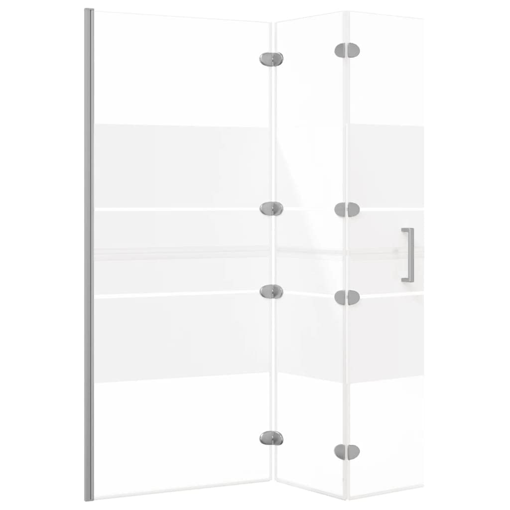 Cabina de ducha plegable ESG 120 x 140 cm, marco de aluminio blanco, mampara de ducha con asa, protección contra salpicaduras, juntas y accesorios de montaje, adecuado para baño y fontanería