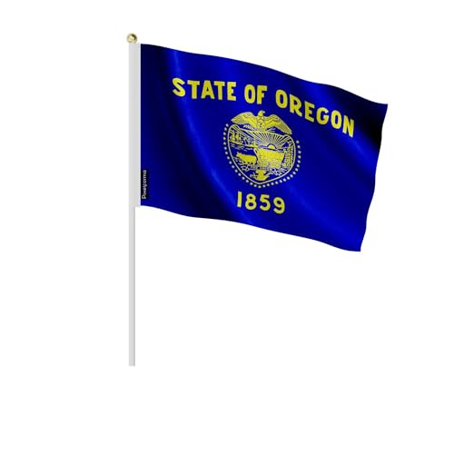 Drapeau Oregon 14x21cm en lot de 100 pièces mini pavillons pour événements