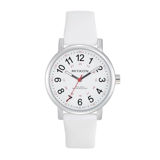 Miykon Montre d'infirmière pour homme et femme – Montre analogique avec seconde main pour soins infirmiers et heure militaire – Montre d'occasion pour allaitement avec bracelet en silicone souple