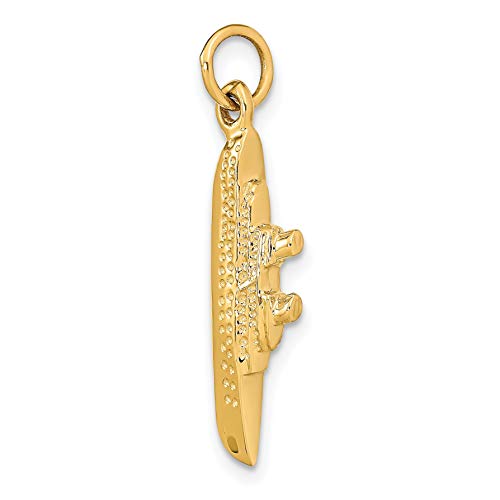 14K Gold Polished 3D Cruise Ship Charm Jewelry4