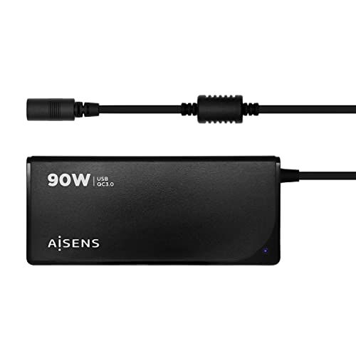 AISENS - ASLC-90WAUTO-BK - Cargador 90W AUTOMATICO Universal MULTITENSION con 12 Conectores + USB-A QC.3.0