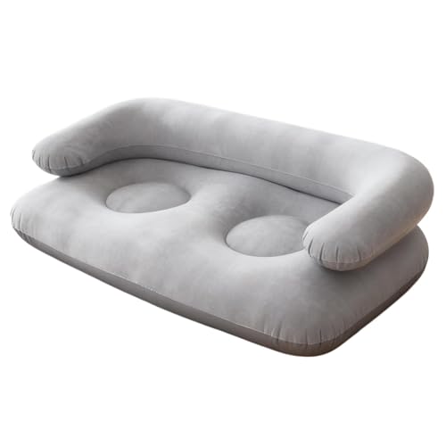 Sofá inflable | Sofá impermeable de 2 asientos con reposabrazos, sofá de aire, para sala de estar, viajes, picnic, interior, exterior, patio, playa