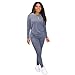 Nimsruc Two Piece Outfits For Women Lounge Casual Jogging Suit Sweatsuits Sets Matching Athletic Clothing Fashion Tracksuit Blue Grey M