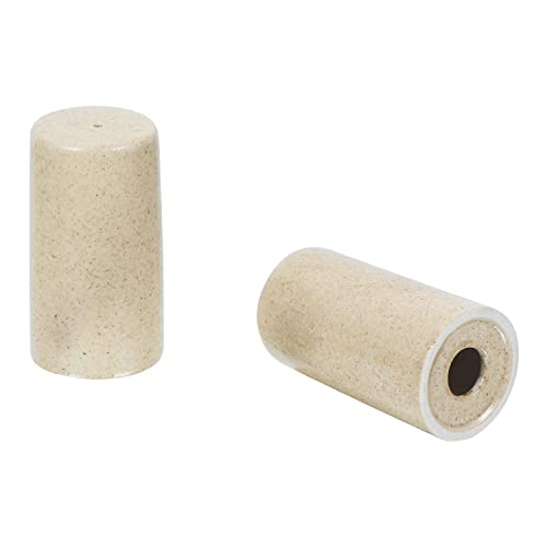 Image of QIMACPLUS Handcrafted Ceramic Salt and Pepper Shaker Set | Perfect Pour Holes for Kitchen, Dining Table, Picnic, Office, Restaurant, and Hotel | Set of 2 (Brown Matt)