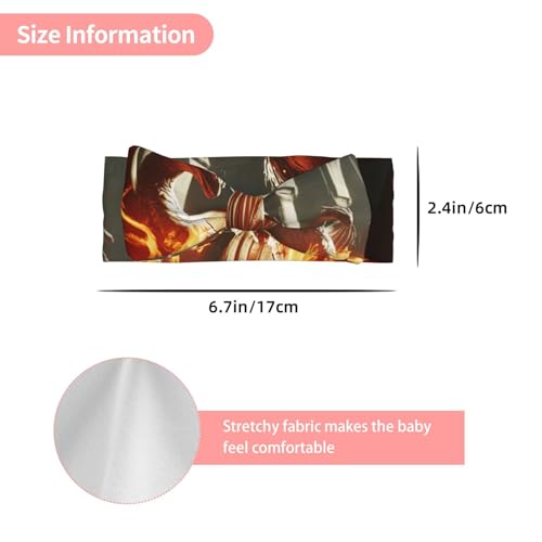 Fantasy Art Fire Dragon Baby Headbands Soft Nylon Hairbands with Stretchy Bows Girls Hair Accessories for Newborn Infant Toddler Kids3