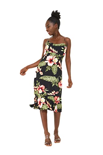 Image of Family Matching Hawaiian Clothes, Black Rafelsia | Lightweight 100% rayon • Family matching outfits • Beach vacations • Luaus • Cruises • Family photos
