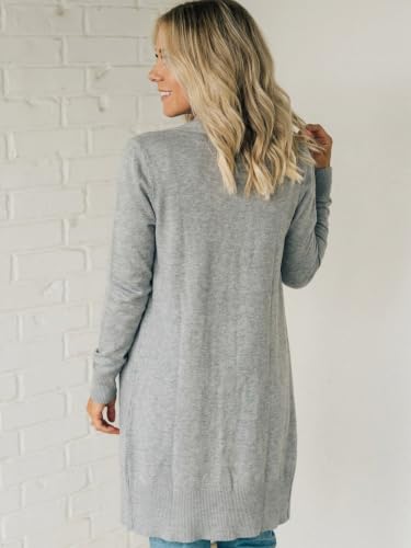 Image of Spicy Sandia Women's Basic Open Front Long Cardigan Sweaters with Pockets