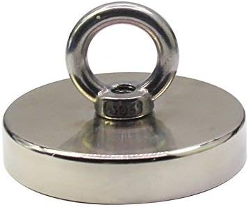 Complete Fishing Magnet Set - 900 LBS Pull Force Neodymium Magnet for Magnet Fishing, 3.5? Diameter Strong Heavy Duty Magnet Fishing 1000 with Rope & Carabiner, Case, Threadlocker, Gloves