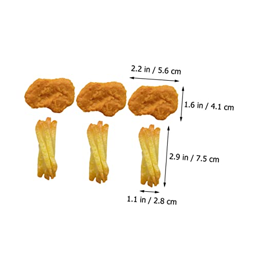 Milisten Gefälschtes Hühnchen Nuggets Und Pommes Frites Lebensmittelmodell Aus Geruchsneutralem PVC Realistische Fast Food Dekoration Für Kinder Und Küchen Display 6 Stück