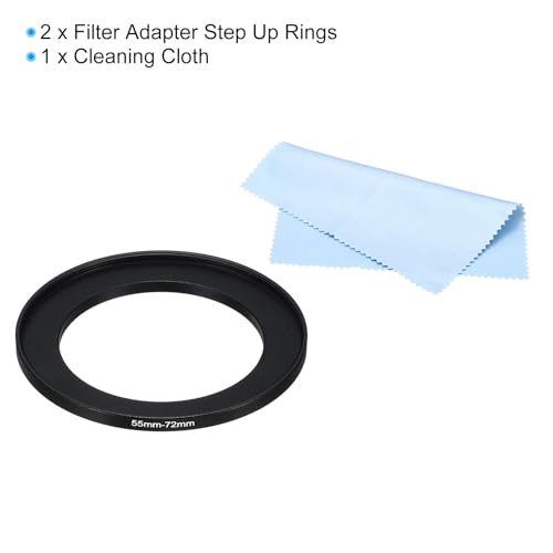 PATIKIL 55mm-72mm Metal Step Up Ring with Cleaning Cloth - Image 3