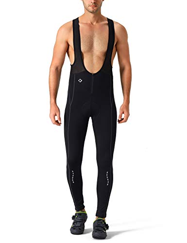 Naviskin Men\'s 3D Padded Thermal Cycling Bib Pants Bicycle Compression Tights Black Size S